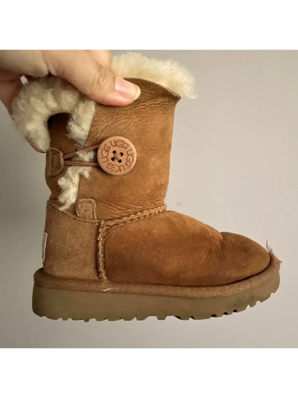 UGG Chestnut Brown Bailey Button Boots - 7, Toddler
